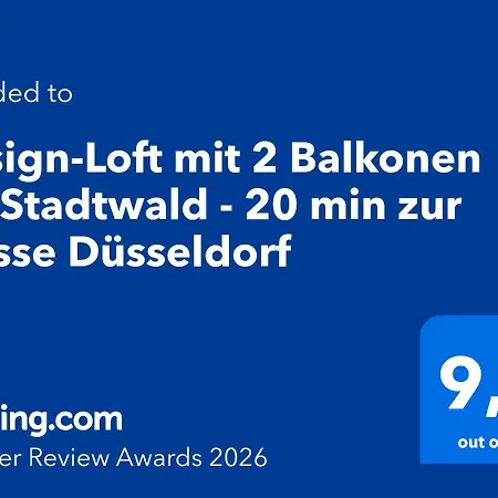 Design-loft Mit 2 Balkonen Am Stadtwald - 20 Min Zur Messe Düsseldorf Apartment Krefeld